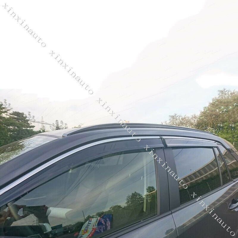 Chrome Side Window Visors Sun Rain Guard Vent Deflectors for Toyota RAV4 2019-24
