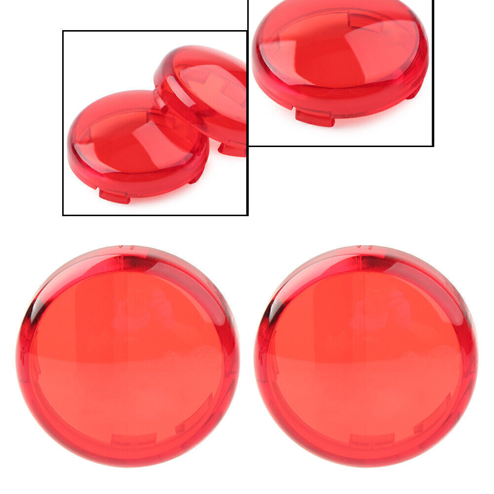 Pair Turn Signal Lens Light Cover Guard for Harley Touring Softail Dyna Red