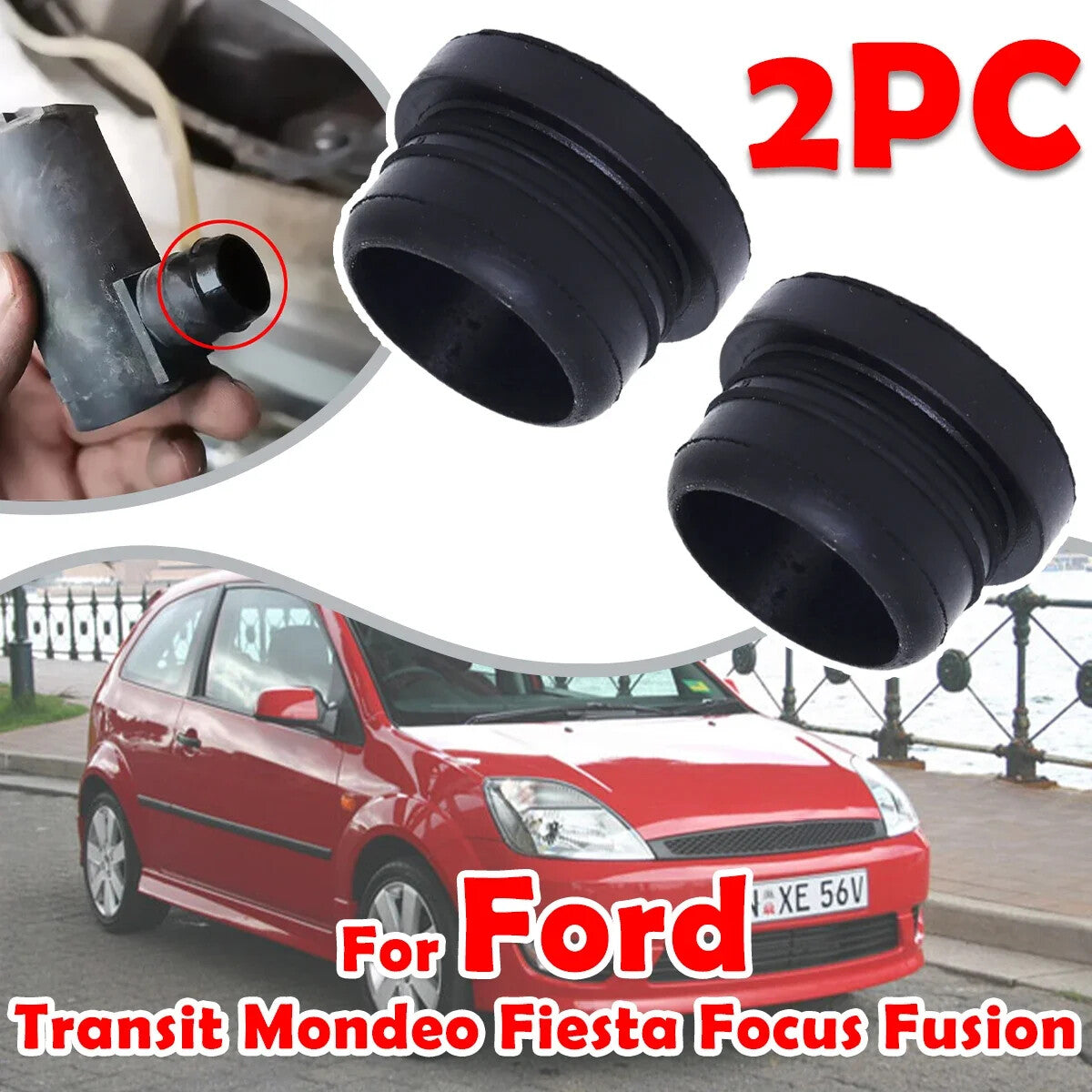 2X Windscreen Washer Pump Seal Water Reservoir Gasket for Ford Fiesta Focus