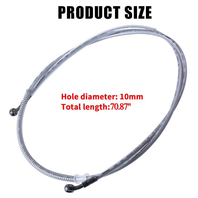 70.87 M10 Motorcycle Brake Oil Hose Line Stainless Steel End Braided US v
