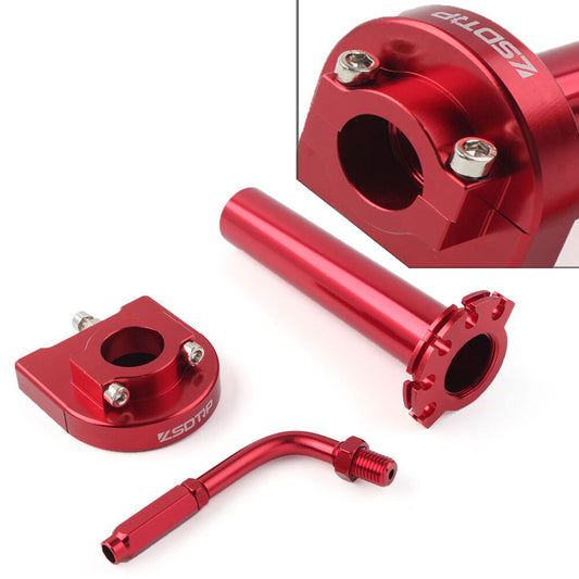 Universal 90¡ã Red Throttle Cable Adjuster Hand Grip Twist Throttle Accelerator Q