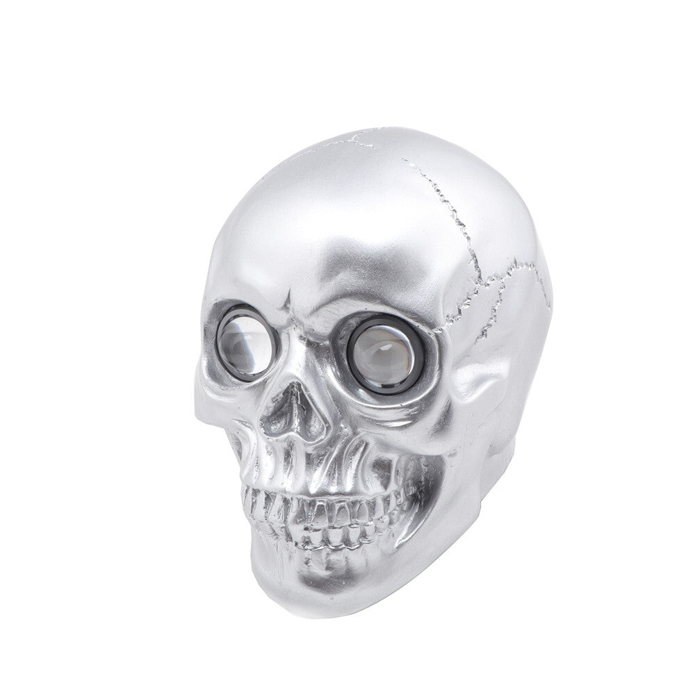 Custom Motorcycle Silver LED Retro Skull Headlight Head Lamp for Harley for Yamaha Q