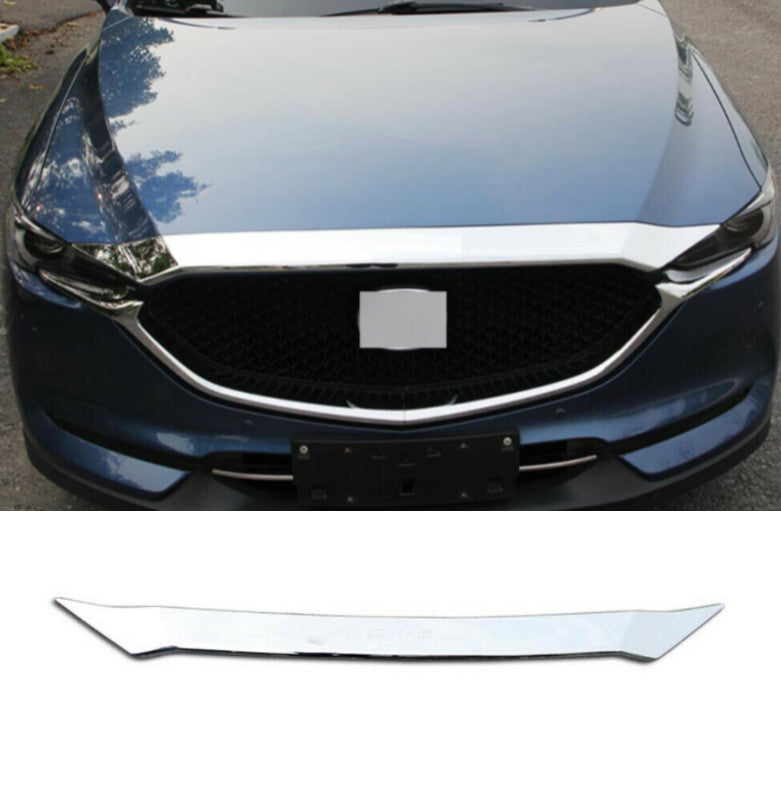 Chrome Car Front Hood Bonnet Grille Lip Cover Trim for Mazda CX-5 CX5 2019-2021 n