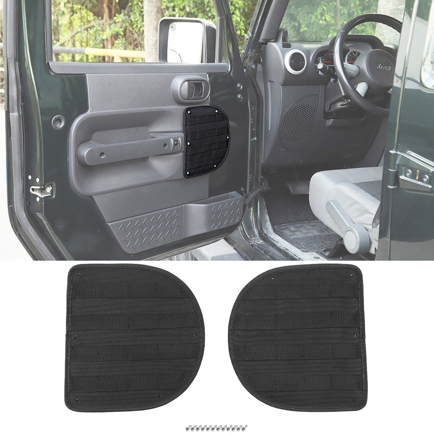 2-PACK Tactical Door Storage Tool Bag for Jeep for Wrangler JK 2007-2010 Organizer