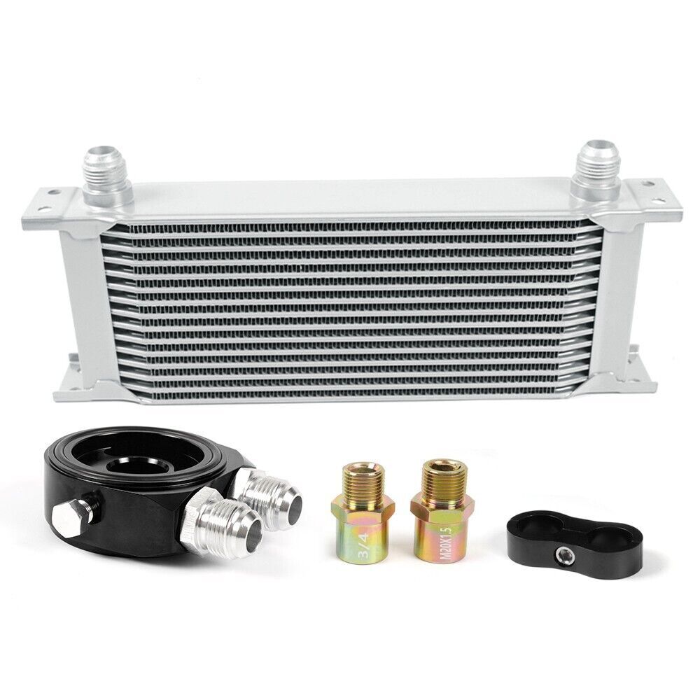 Oil CoolerKit Universal Engine Transmission 15 Row AN10 10AN Aluminium Alloy Q
