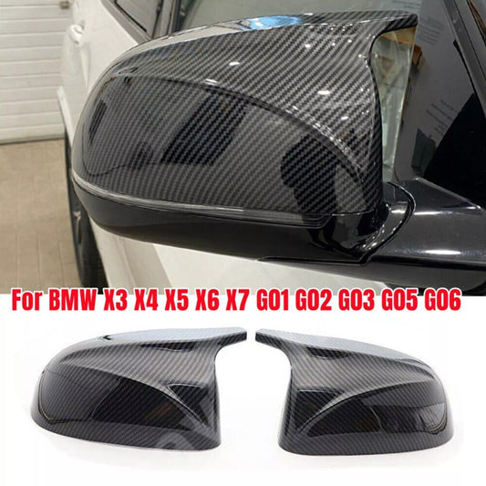 For X3 X4 X5 X6 G05 G06 M Style Carbon Fiber Door Side Mirror Cover Cap New n