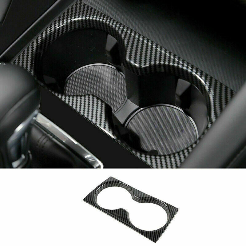 for Mazda 3 Axela 2019-22 ABS Carbon Fiber Central Console Water Cup Cover Trim