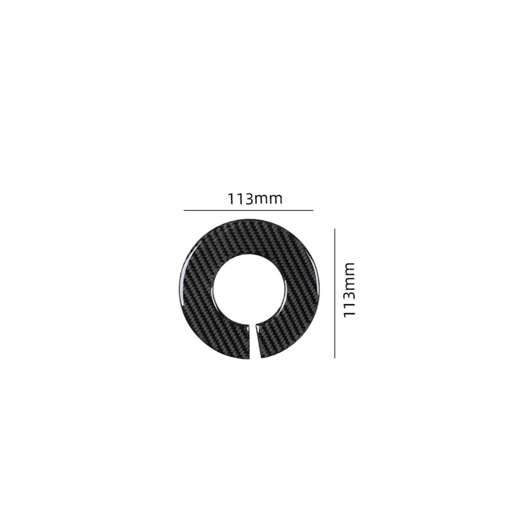 3Pcs Carbon Fiber Steering Wheel Accent Cover Trim for Fiat 500 2012-2015