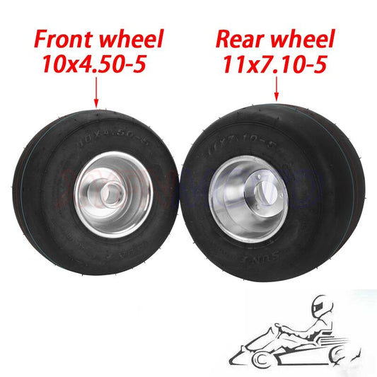 Go Kart Tire Front Wheel 10x4.50-5 Rear Wheel 11x7.10-5 Drift Go Kart Vacuum
