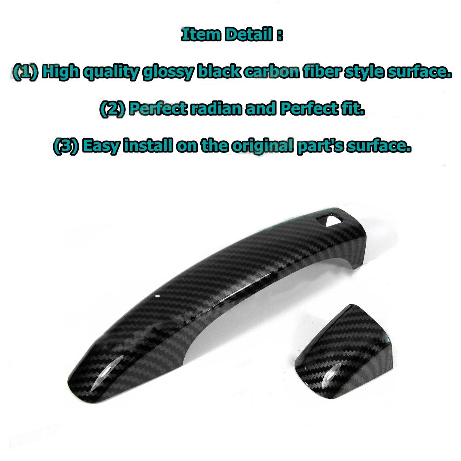 For 2008-2017 for Audi S5 Coupe Convertible Carbon Fiber Side for Smart Door Handle Trim