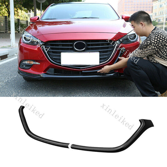 Gloss black ABS Front bumper grille frame trim cover for Mazda 3 Axela 2017-2018