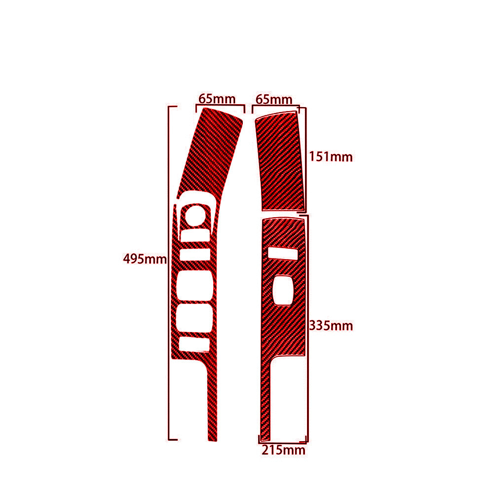 7X Red Carbon Fiber Rear Console Frame For Silverado/tahoe/ for sierra 2007-14 Type B v