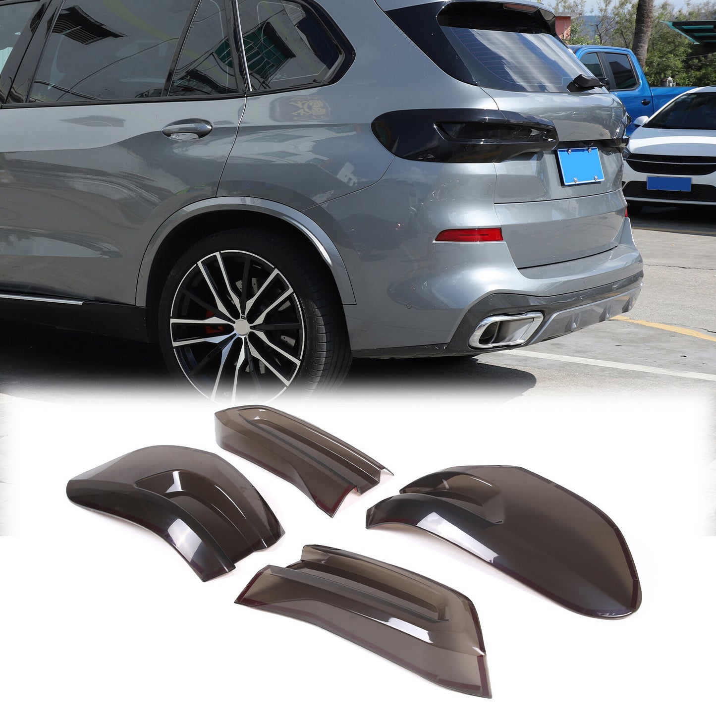 4-Piece Set of Smoked Black Taillight Lens Cover Decals for X5 (2019-2023) n