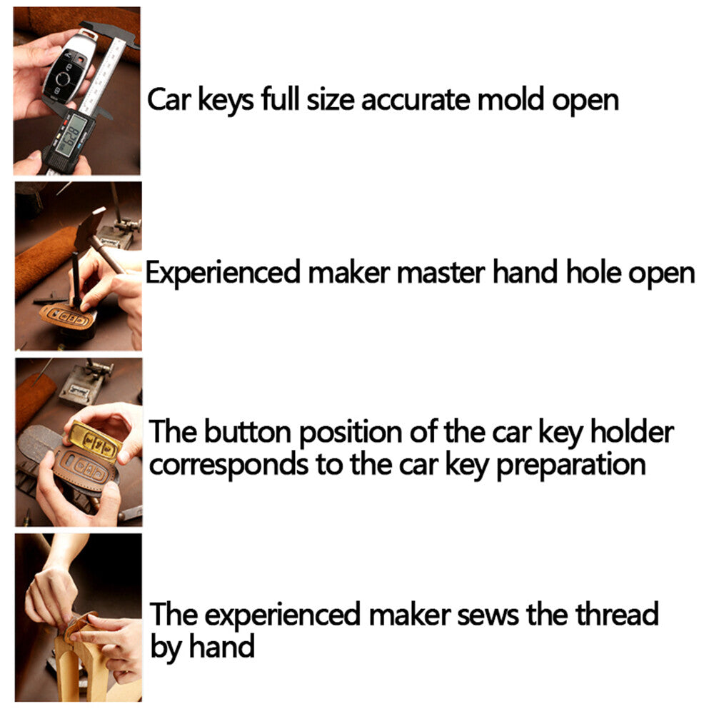 Suede leather car keychain case holder for BMW X1, X2, X3, X4, X7, 5, and 6 series. Q
