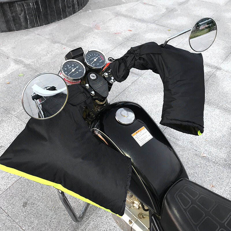 Motorcycle all-terrain vehicle gloves, gloves, gloves, bicycle winter warm gloves, black - n