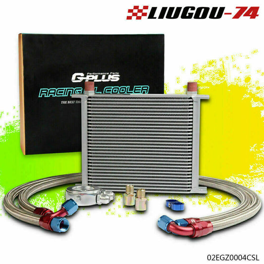 Fits 30 row Universal Engina Aluminium AN10 Oil Cooler + Filter Adapter Kit - v