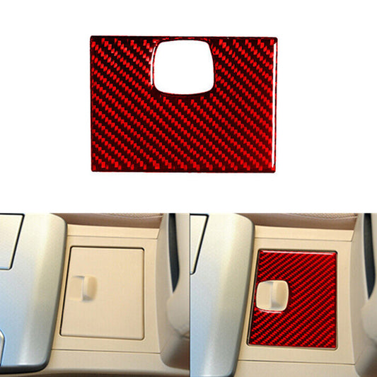 Red Carbon Fiber Center Console Storage Box Cover Trim for Toyota for Camry 2012-14