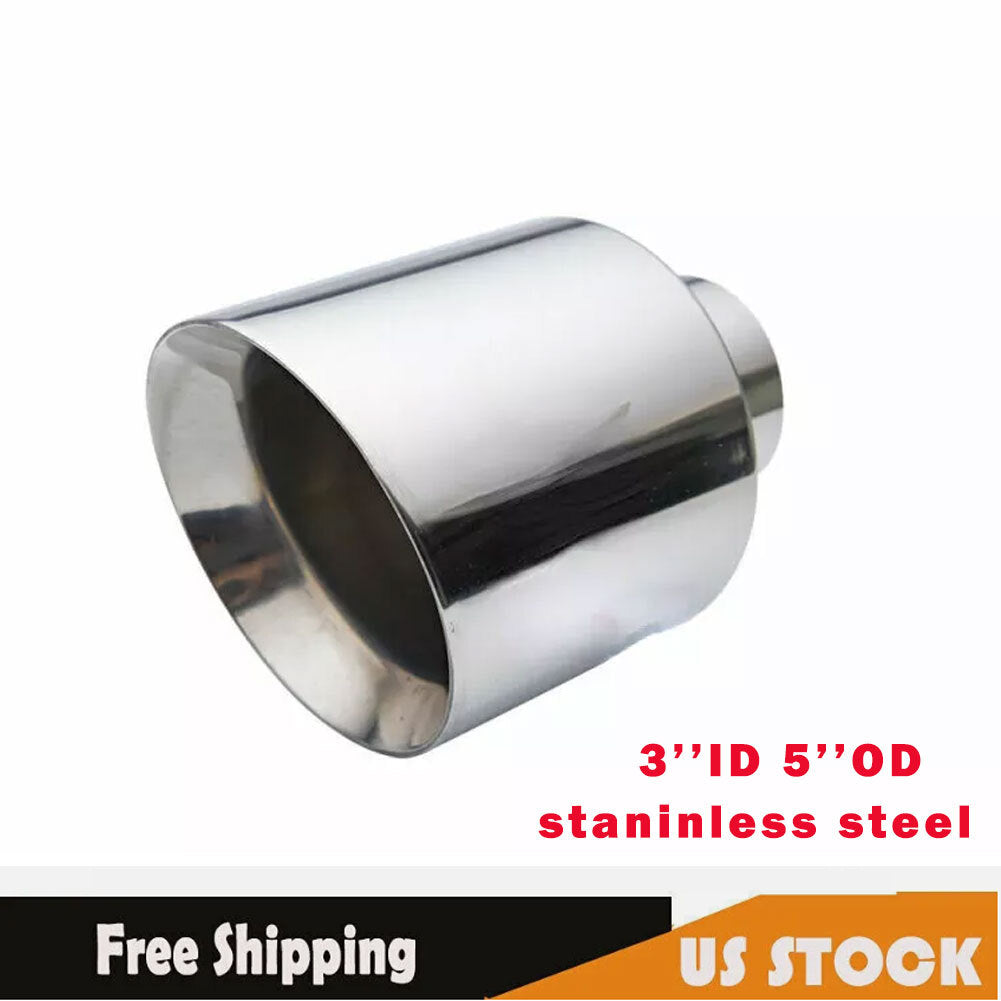1x Universal 3 inlet 5 outlet Exhaust End Tips Muffler Exhaust Tip 5' 152mm
