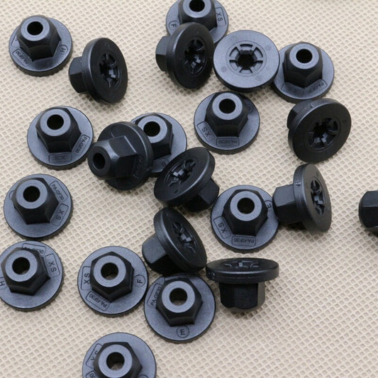 20x Fender Liner Retainer Nut Hex Head Nylon for BMW 5, 6, 7,M, X4, X5