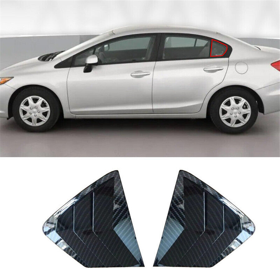 2 × Car Side Quarter Window Vent Louver Shutter Cover for Honda for Civic 2012-2015