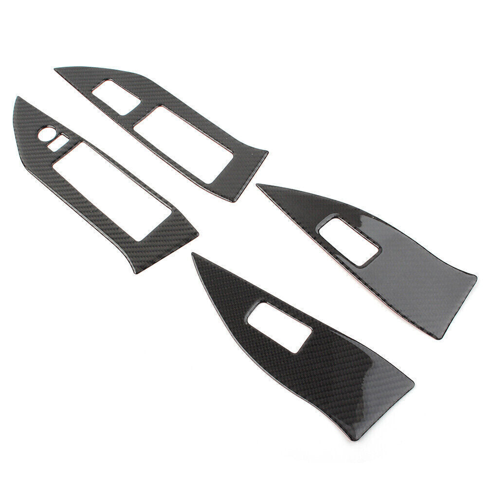 6Pcs Door Handle Frame Panel Trim Cover Carbon Fiber for Jaguar XF 2009-2011 v