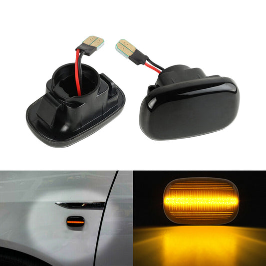 2pcs Smoked Dynamic LED Side Marker Turn Signal Lights for Toyota for Camry for Corolla Q