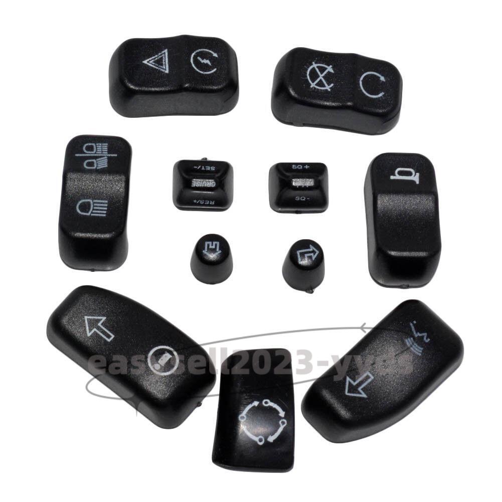 11pcs Black Hand Control Button Cap Kit Switch Cover for Harley Touring 14-23