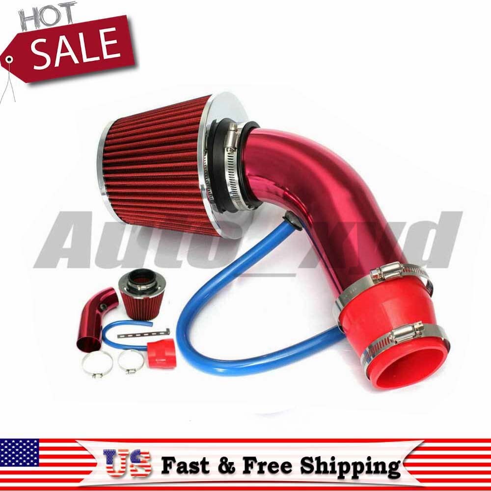 Red 3-inch 76mm air filter kit, intake hose, aluminum alloy, automotive universal XYD Q