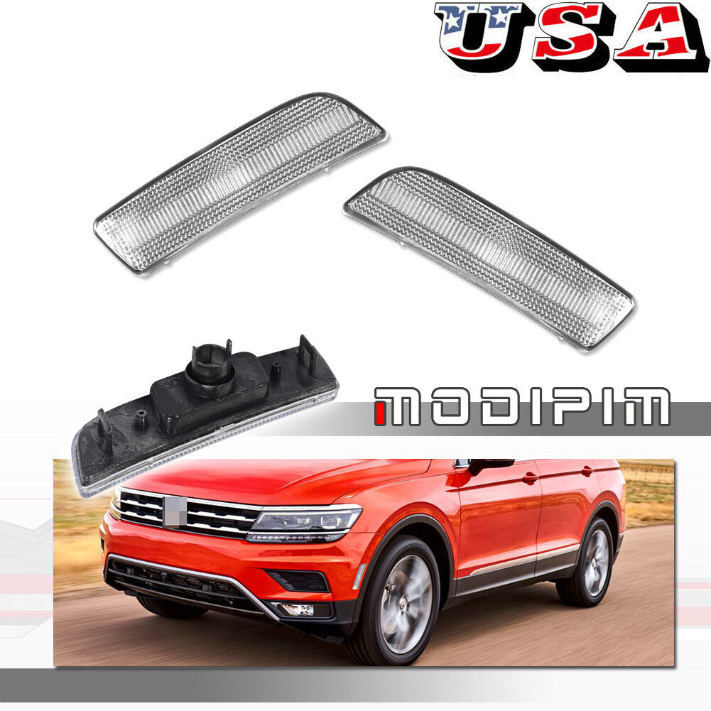 For 2009 - 2017 for VW for Tiguan OE Style Clear Front Side Marker Light Housings Set of One Pair - v
