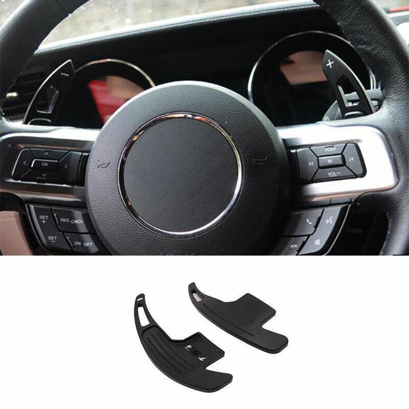 for Ford for Mustang 2015-2022 Black Aluminum Steering Wheel Shift Paddle Extension