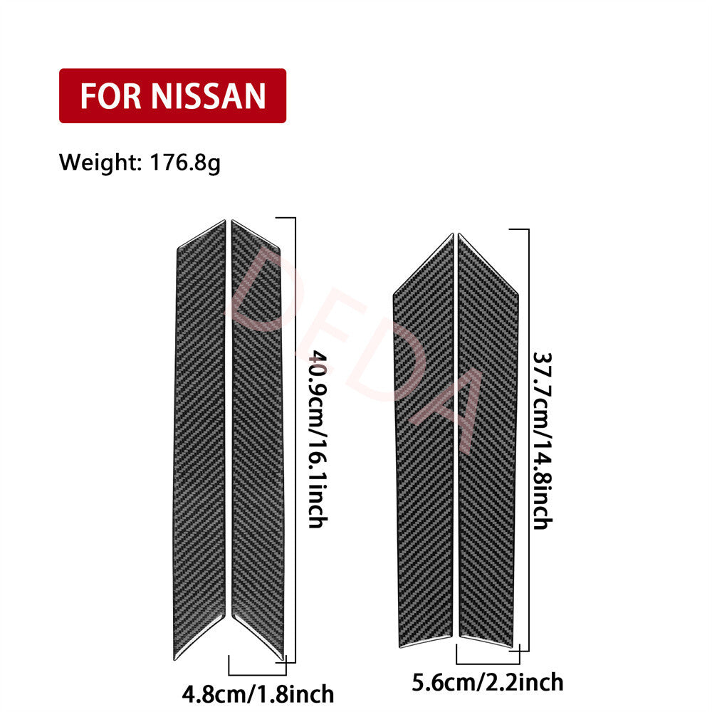 Carbon Fiber Interior Door Panel Decoraitve Trim for Nissan Altima Teana 2013-18