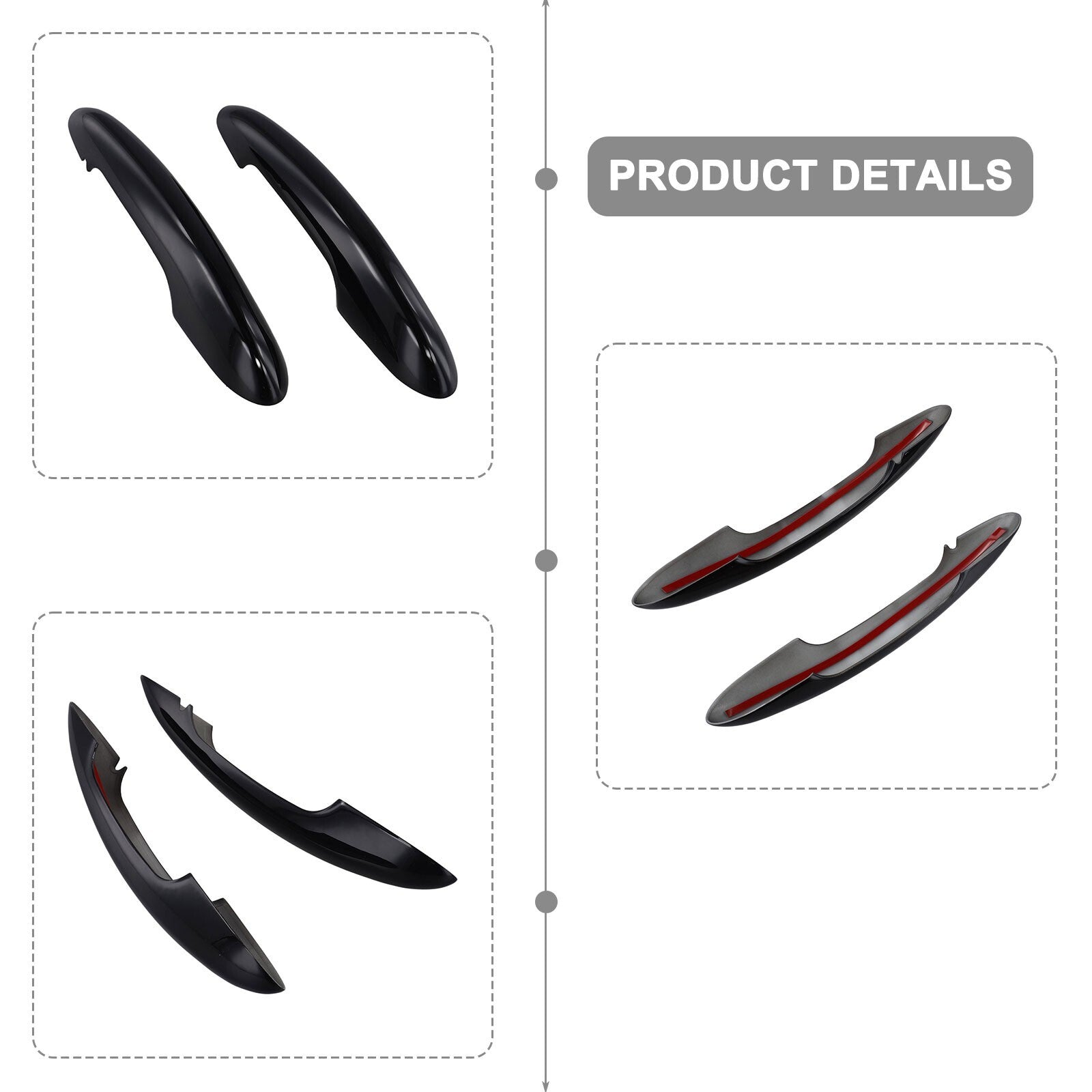 Door handle cover with glossy black finish for Mini Cooper models F54, F55, F56