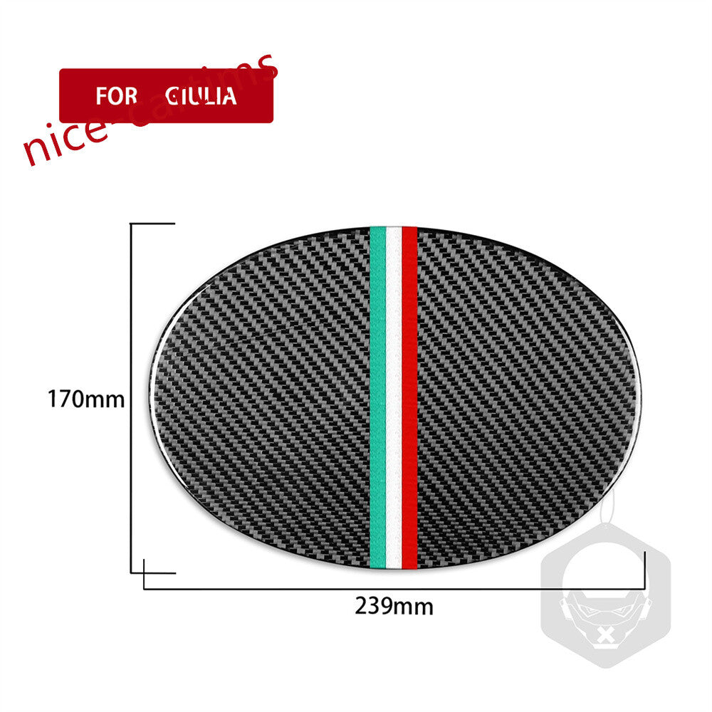 Carbon Fiber Fuel Filler Tank Cover Door Gas Cap for Alfa Romeo Giulia 2017-2021