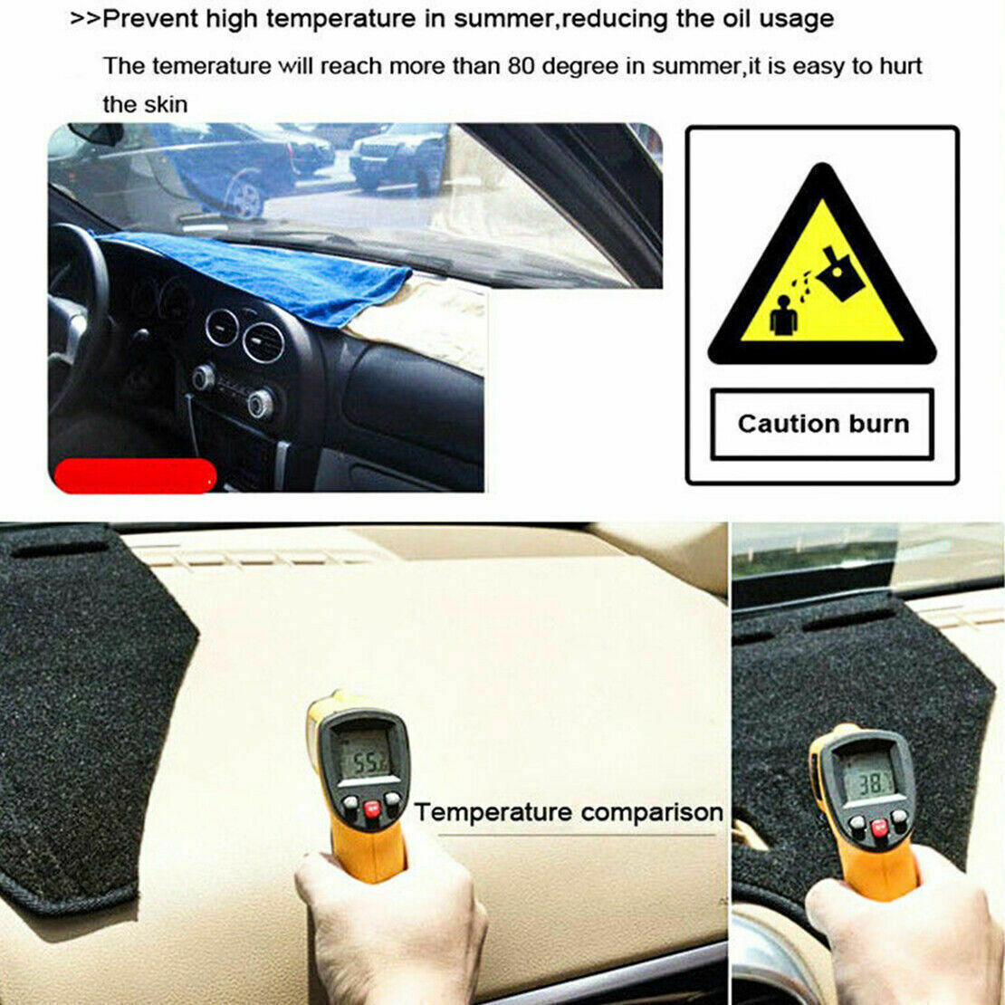 1X Inner Dashboard Dash Mat Non-slip DashMat Sun Shade for Porsche 911 03-2011