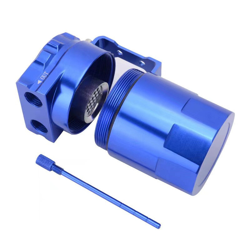 Blue 300ml Aluminum Baffled Car Oil Catch Tank Can Reservoir Oil Catch Tank Kit