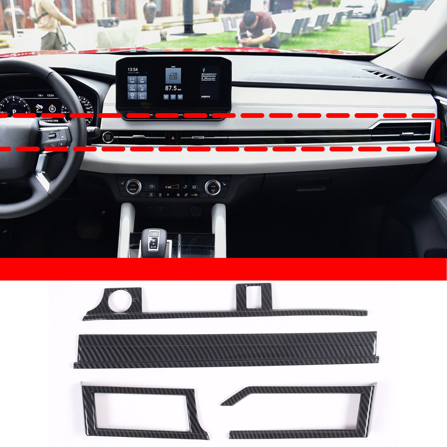 for 2017 - 2022 2023 2024 for TITAN 2 Door Handle Cover with for Smart Carbon ABS- v