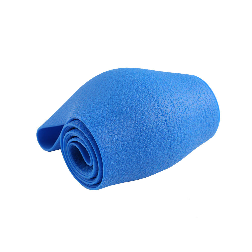 Car Leather Texture Soft Silicone Steering Wheel Cover Anti-Slip Blue 10-12 Q