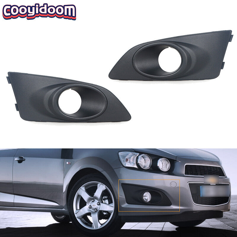 pair of black front bumper grille sunshades for Chevrolet Aveo Sonic 2011-2017