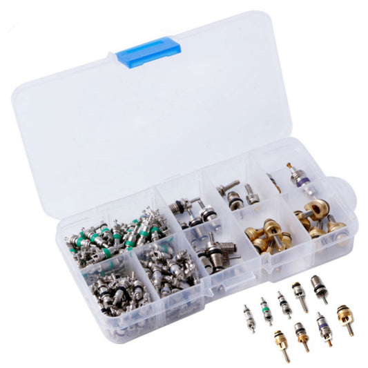 Car A/C R134A Automotive Air Conditioning Valve Cores Brass Assortment Kit