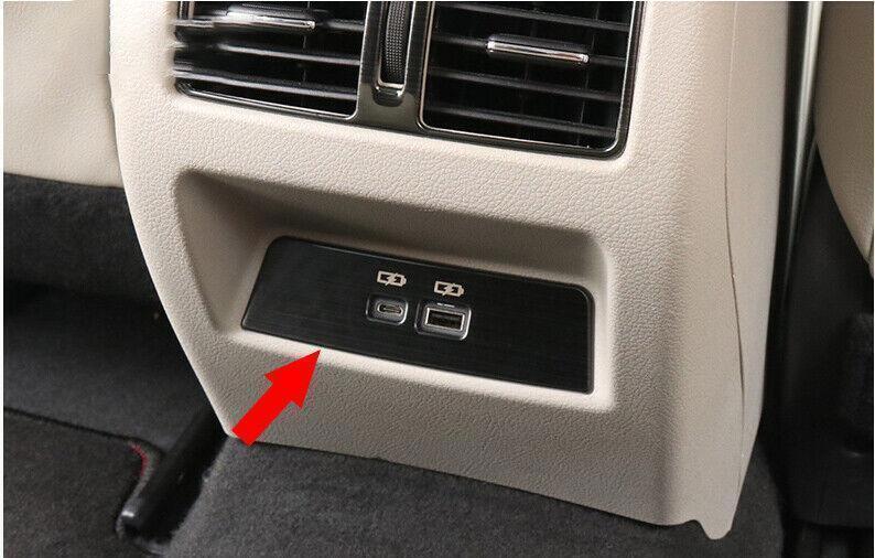 for Nissan Altima 2019-2022 Black Steel Rear USB Socket Control Frame Trim 1P