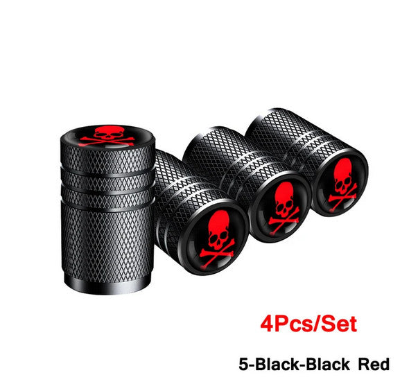 Car Tire Valve Cover Stem Air Dust Cap Dust Red Bomb For 4 pcs-. v