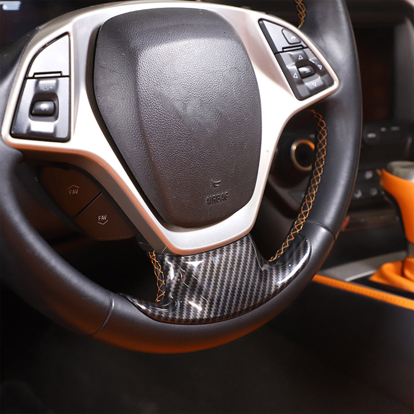 Carbon Fiber ABS Center Gear Shift Plate Frame Trim for Tundra 2007 - 2013- v