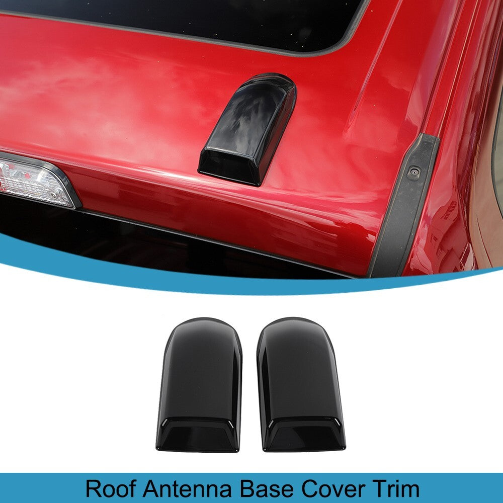 2PCS Black Top Roof Antenna Base Cover Trim Stickers for Ford F150 2021-2024