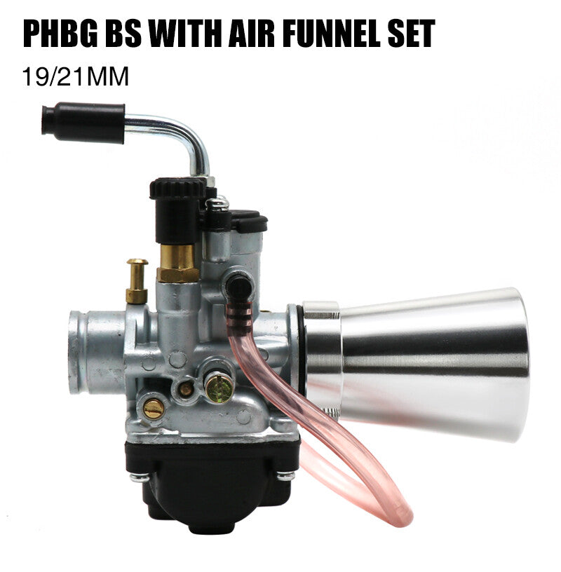 19mm PHBG Motorcycle Carburetor 2-Stroke Carbide with Air Filter Speed Stack Q