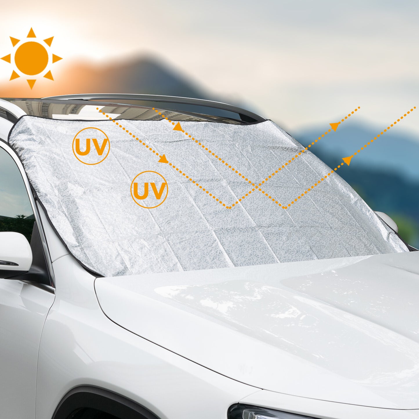 Car Windscreen Cover Front Windscreen Sun Frost Snow Winter Protection Universal Q