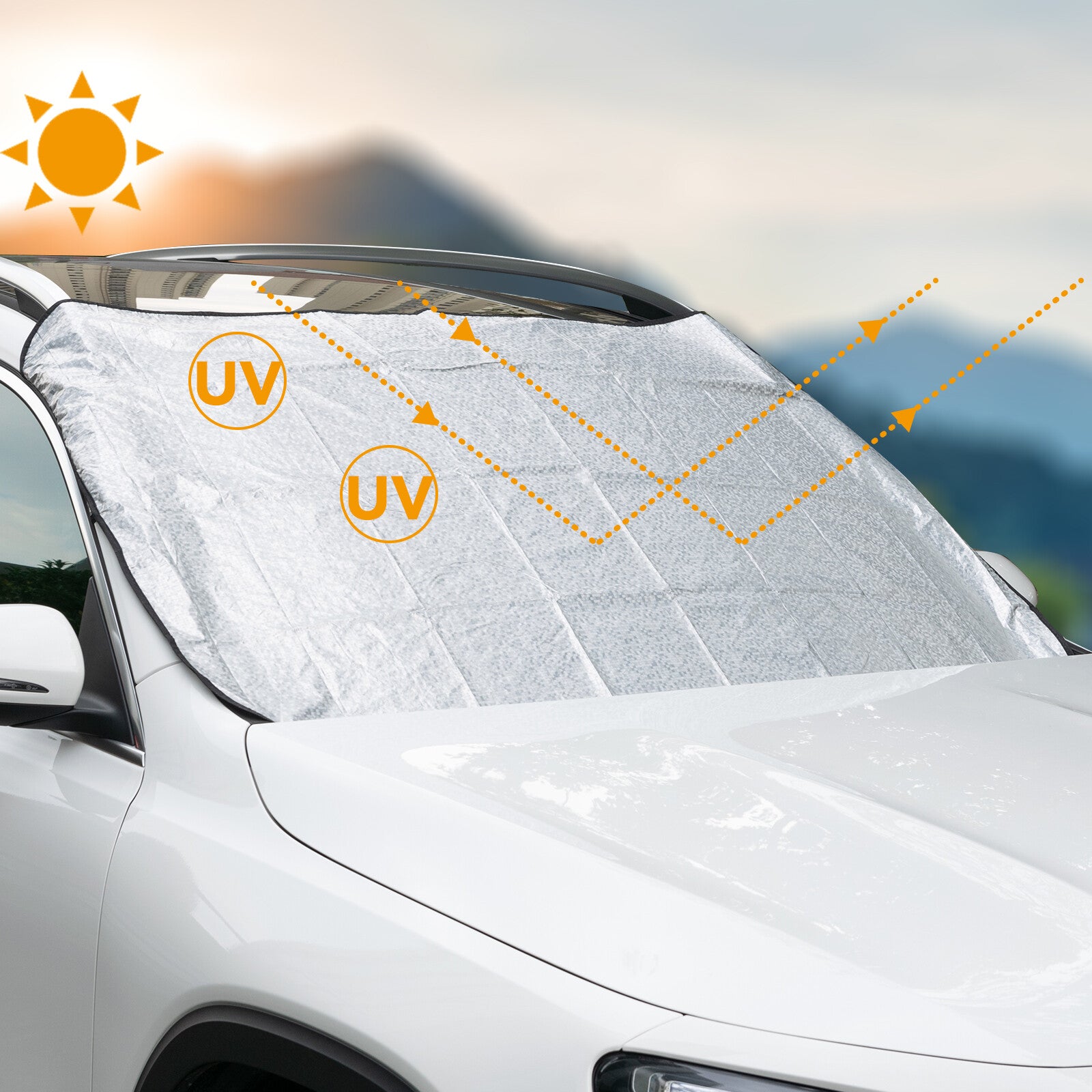 Car Windscreen Cover Front Windscreen Sun Frost Snow Winter Protection Universal Q