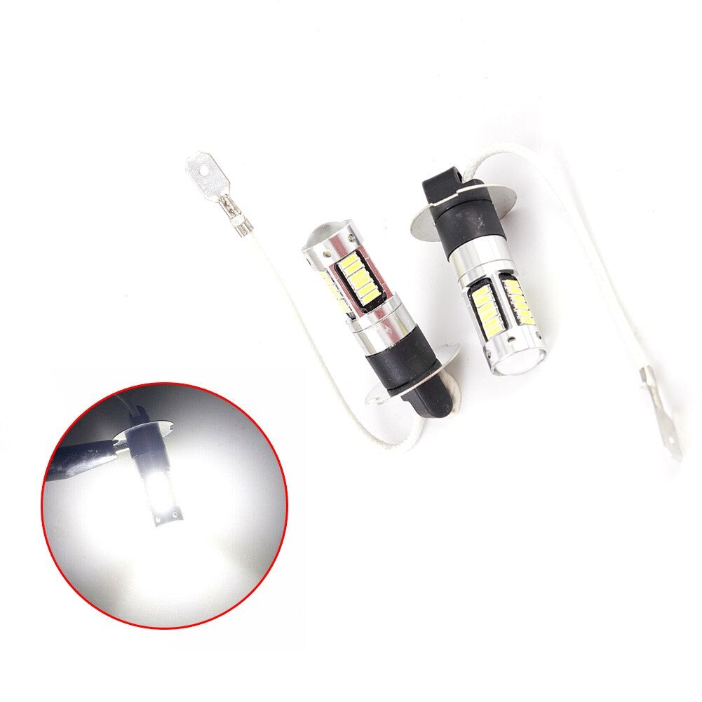 2pc H3 LED 100W Super Bright Fog-Light Bulbs 6000K White/Canbus Conversion,DC12V v