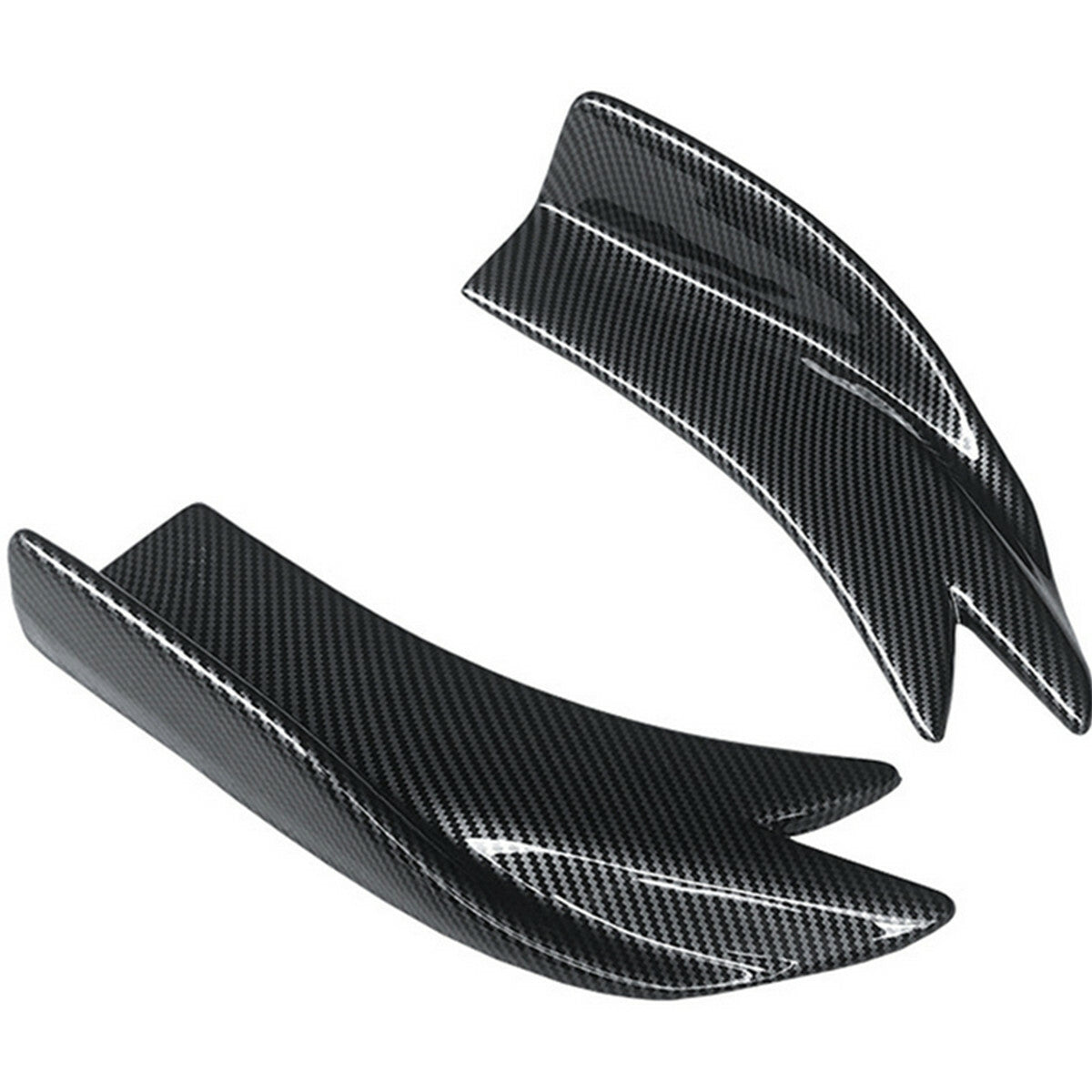 2Pcs Car Rear Lip Wrap Angle Splitters Canard Diffuser Spoiler Carbon Fiber Look Q