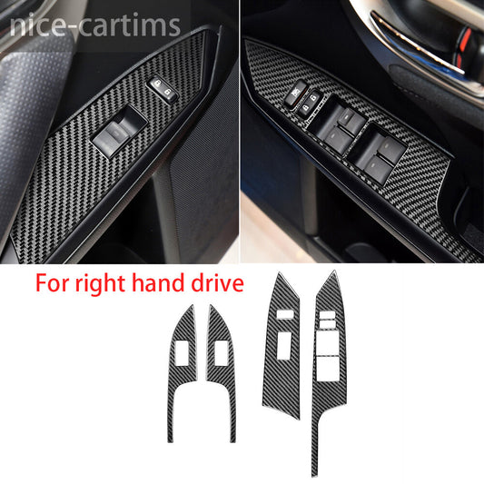 Carbon Fiber RHD Window Lift Switch Button Panel Trim for Lexus CT200h 2011-2017