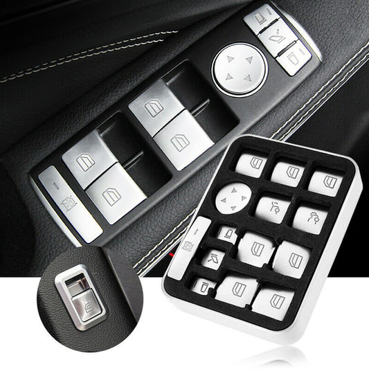 Car Door Armrest Window Switch Button Cover Trim for Mercedes for Benz E C-Class GLK